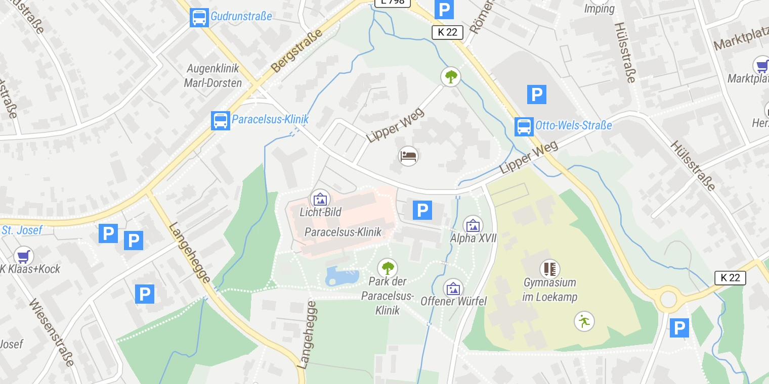 Kartenansicht Paracelsus-Klinik Marl