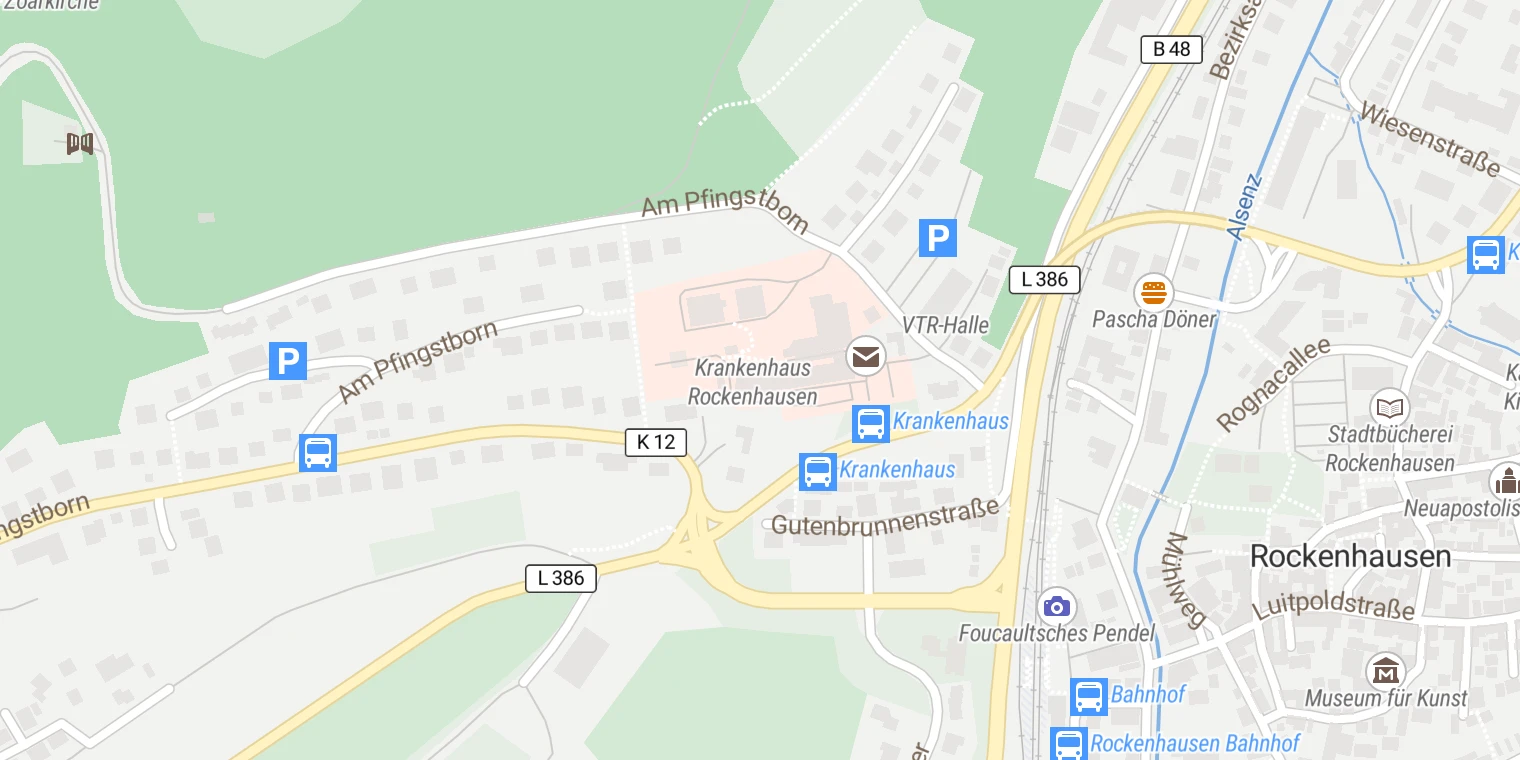 Kartenansicht Pfalzklinikum Standort Rockenhausen