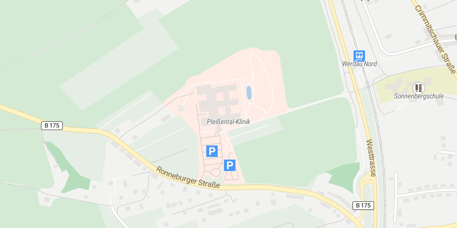 Kartenansicht Pleißental-Klinik