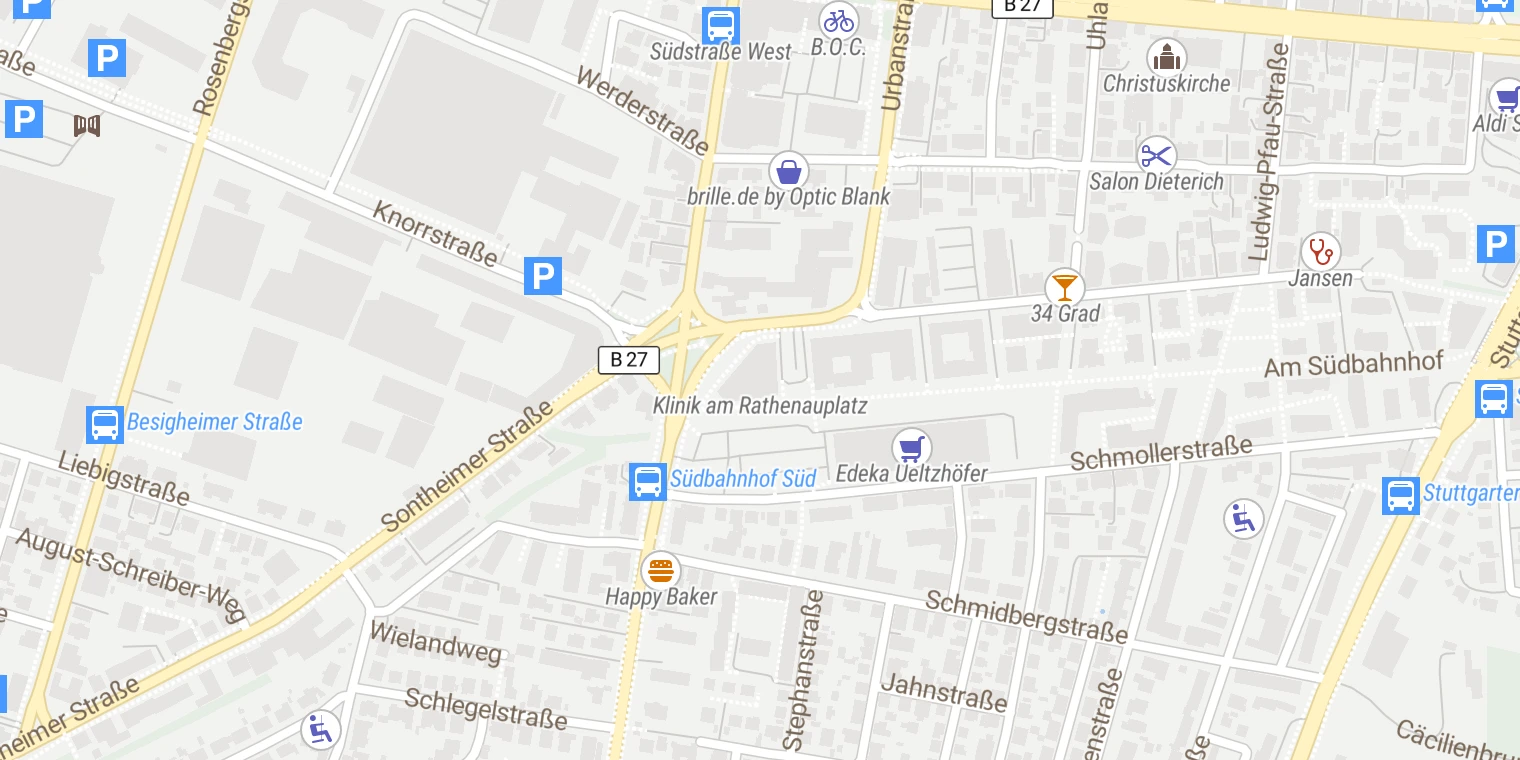 Kartenansicht Praxis am Rathauenplatz
