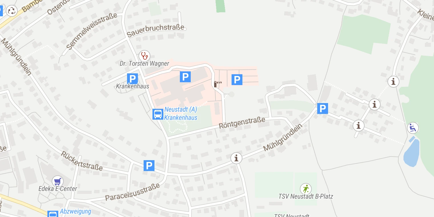 Kartenansicht Psychiatrische Tagesklinik mit Institutsambulanz Neustadt/Aisch