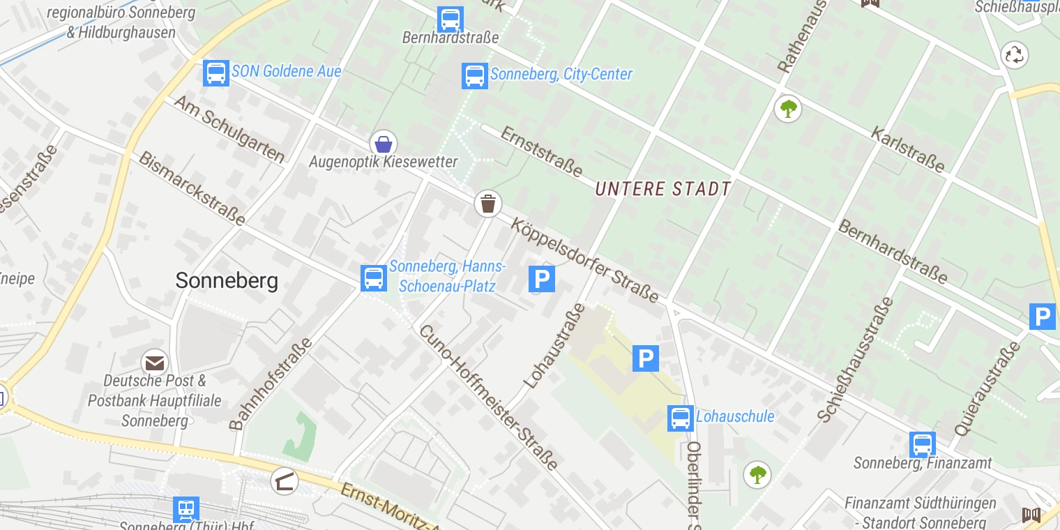 Kartenansicht Psychiatrische Tagesklinik Sonneberg