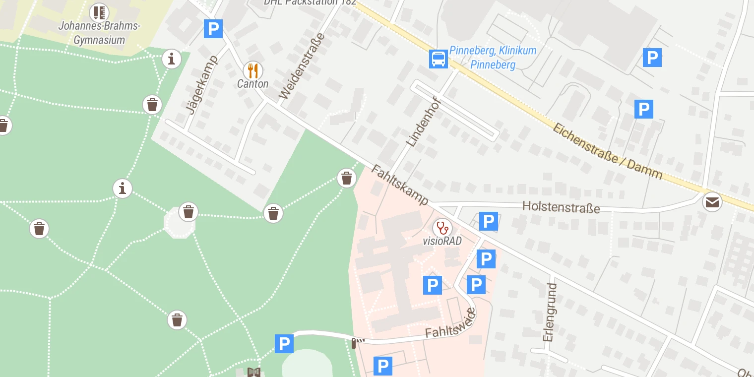 Kartenansicht Regio Kliniken - Tagesklinik Psychiatrie Pinneberg