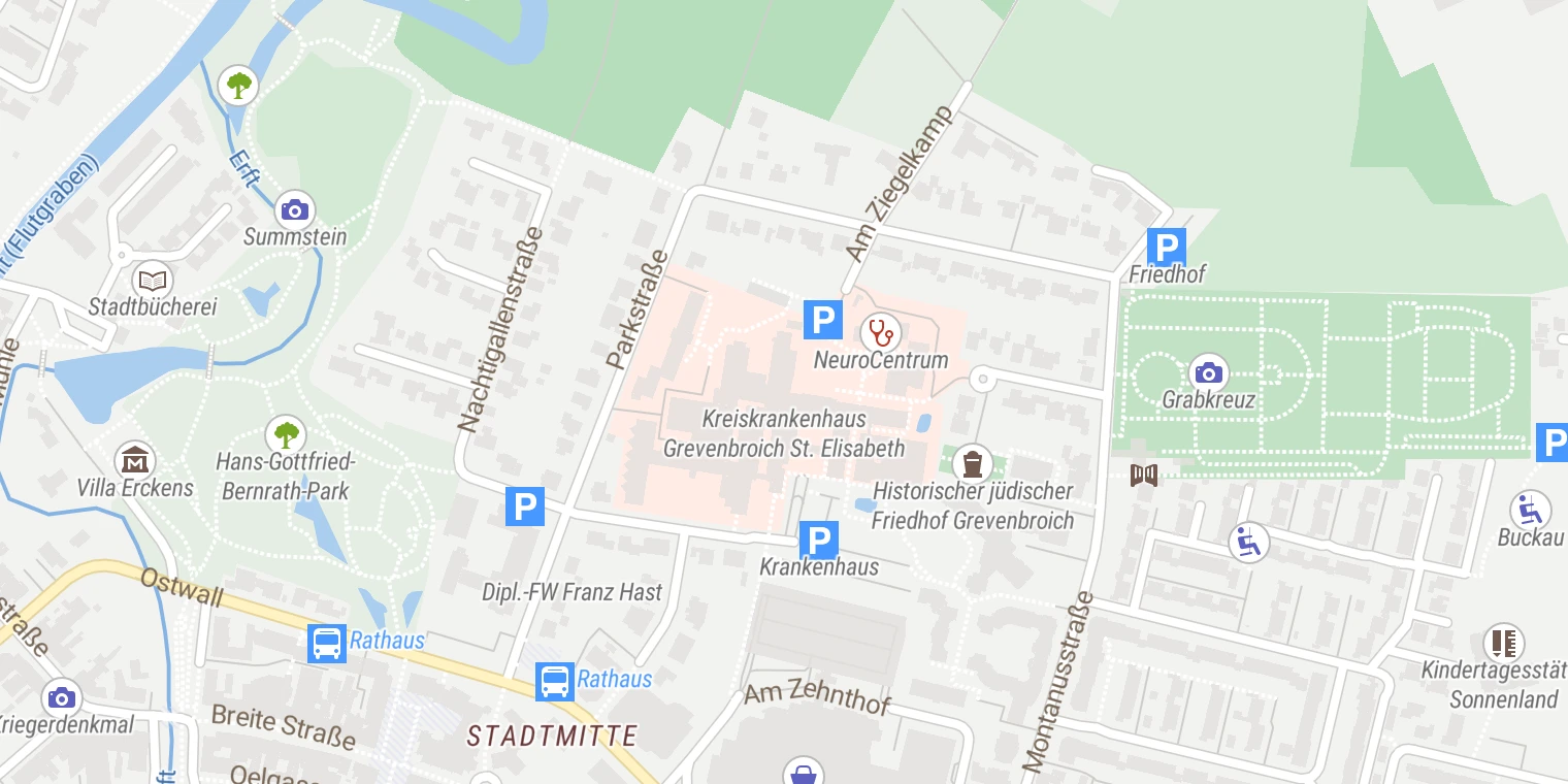 Kartenansicht Rheinland Klinikum Grevenbroich Elisabethkrankenhaus