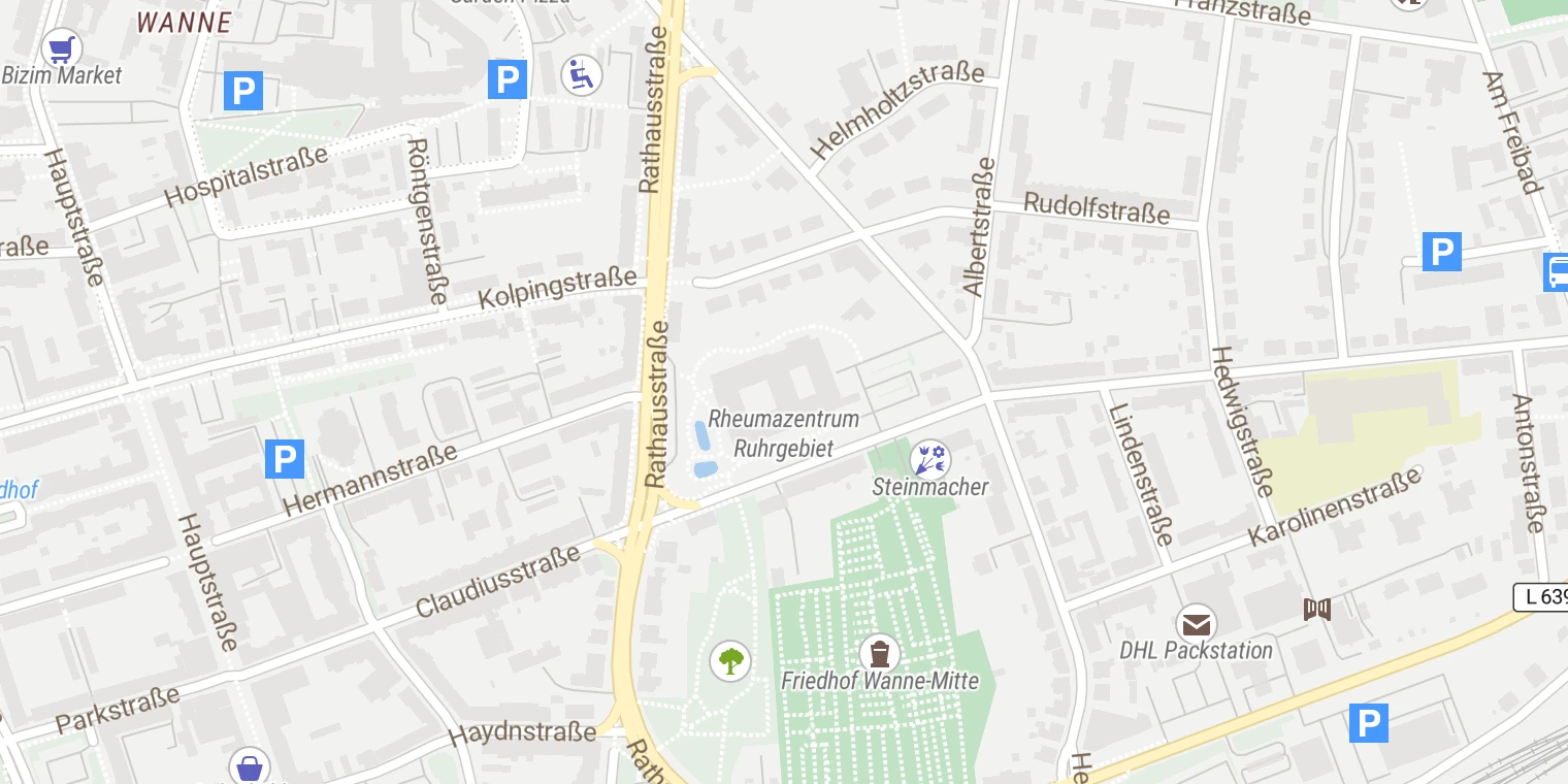 Kartenansicht Rheumazentrum Ruhrgebiet