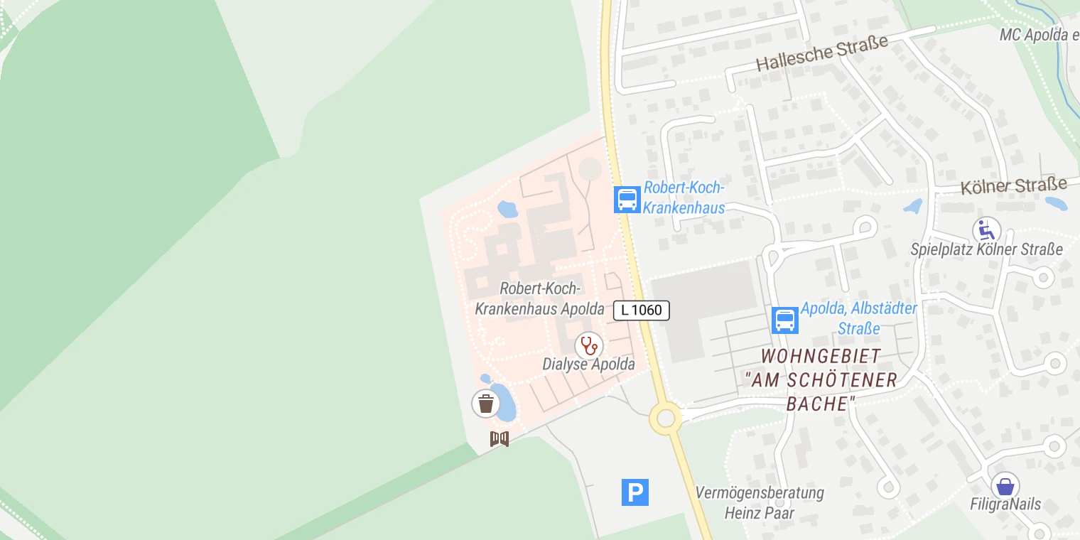 Kartenansicht Robert Koch Krankenhaus Apolda