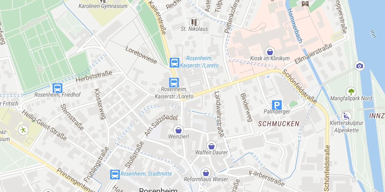 Kartenansicht RoMed Klinikum Rosenheim