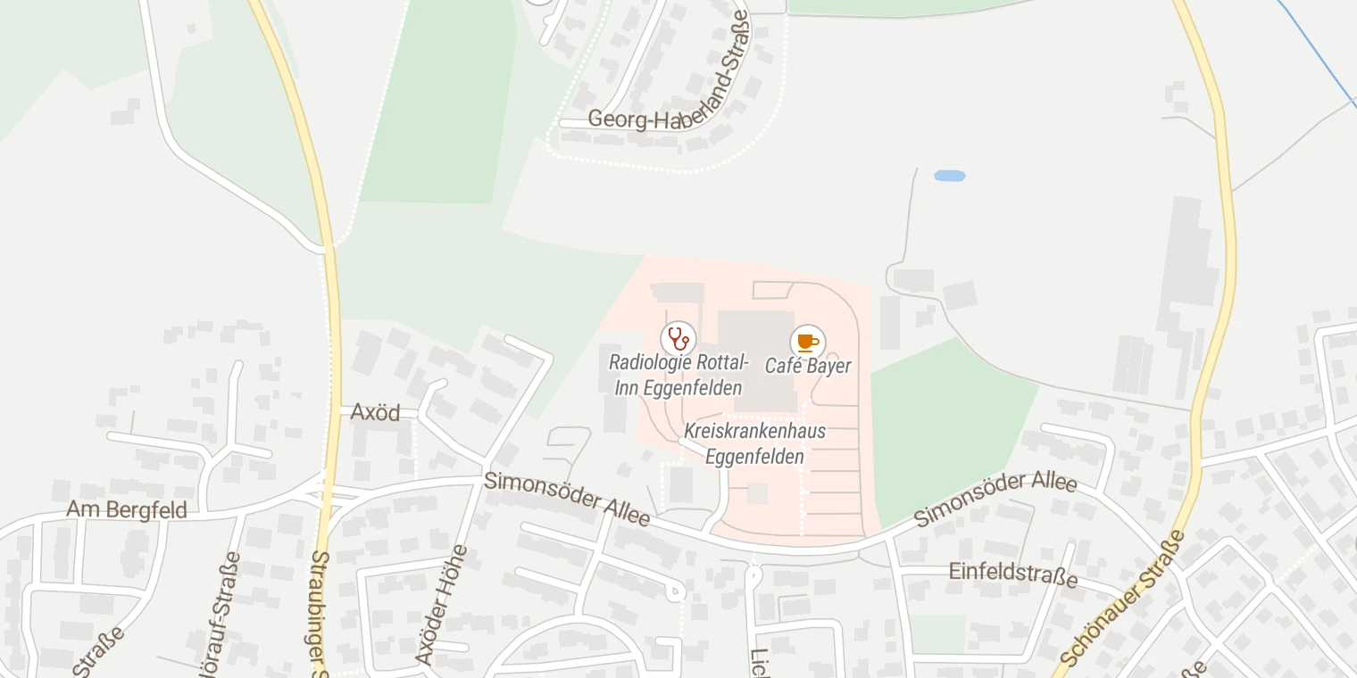 Kartenansicht Rottal-Inn Kliniken Eggenfelden