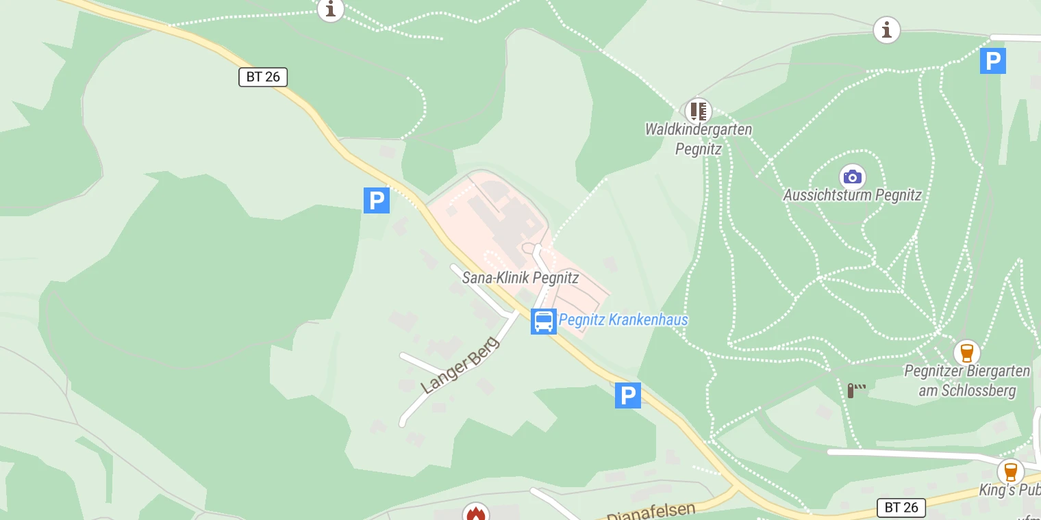 Kartenansicht Sana Klinik Pegnitz