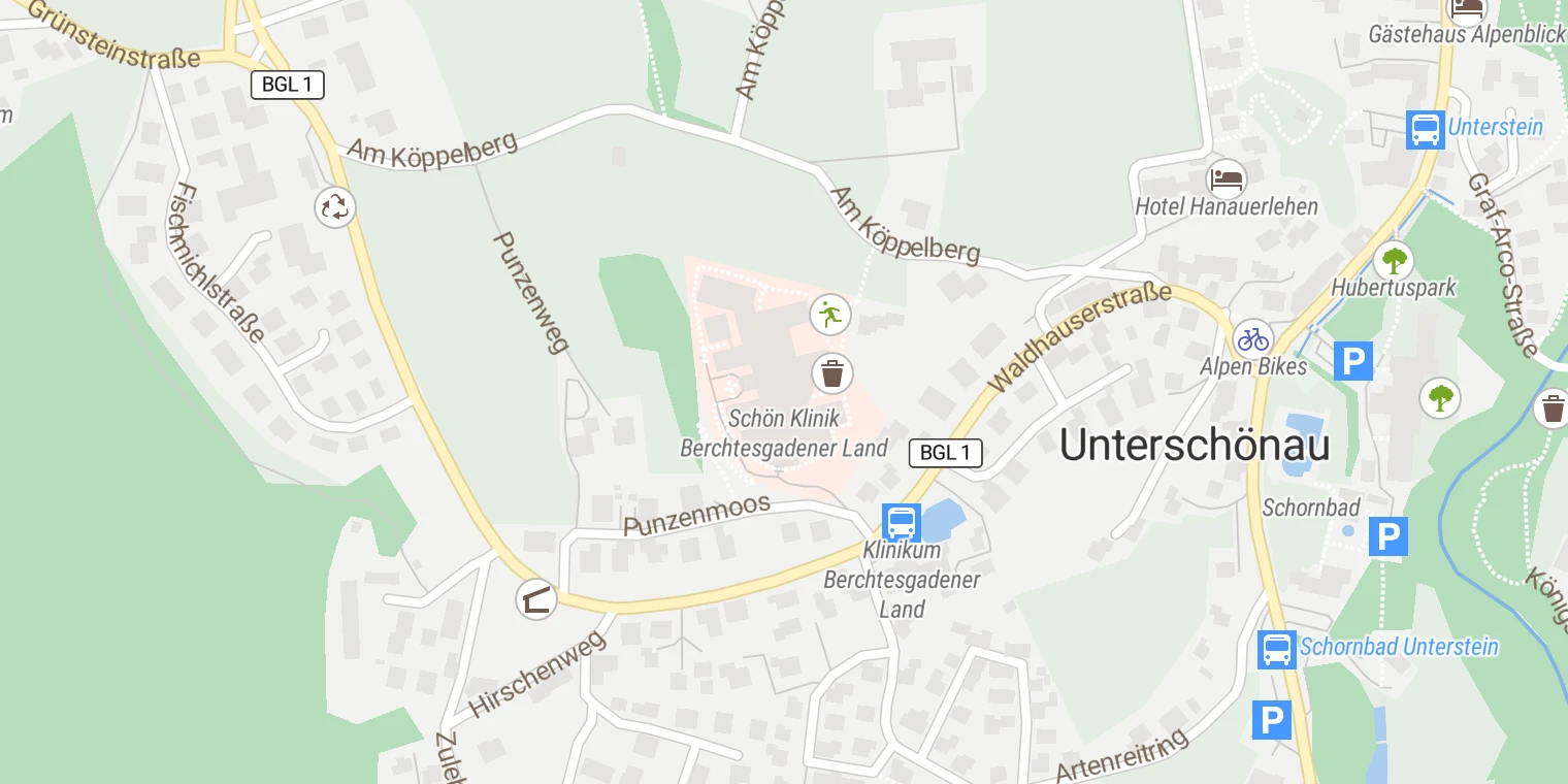 Kartenansicht Schön Klinik Berchtesgadener Land