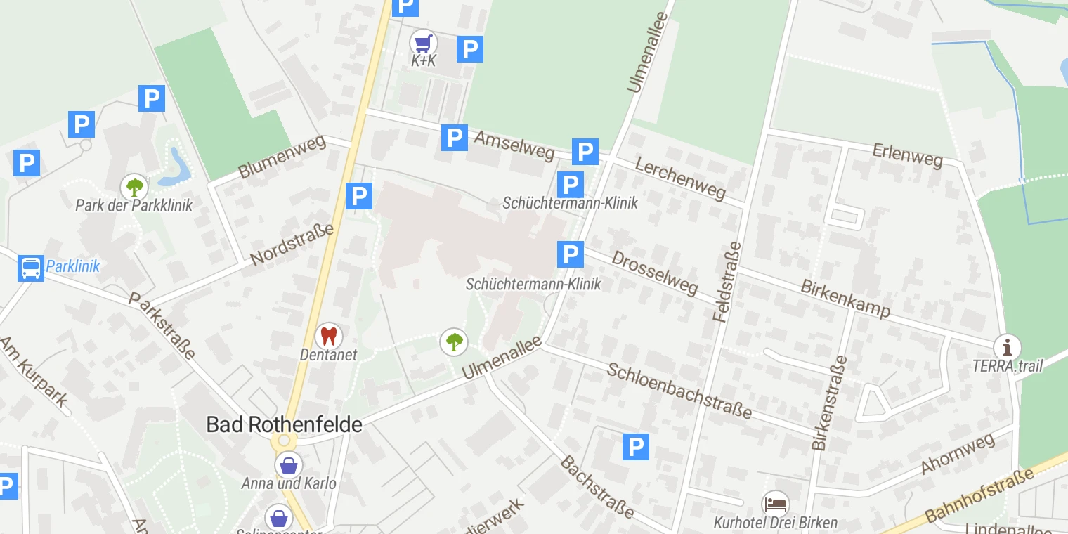 Kartenansicht Schüchtermann-Klinik