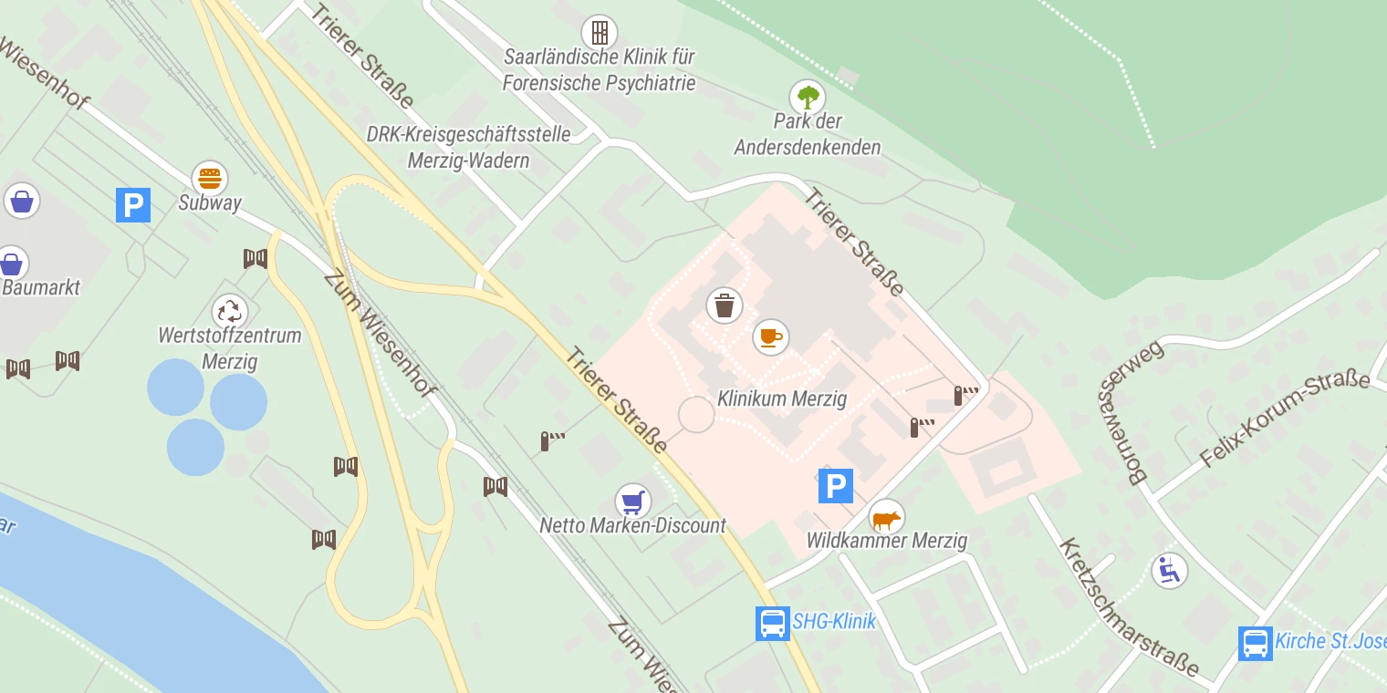 Kartenansicht SH Klinikum Merzig