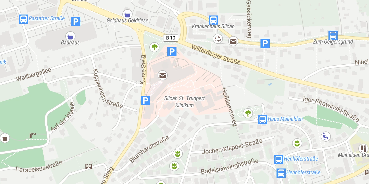 Kartenansicht Siloah St. Trudpert Klinikum