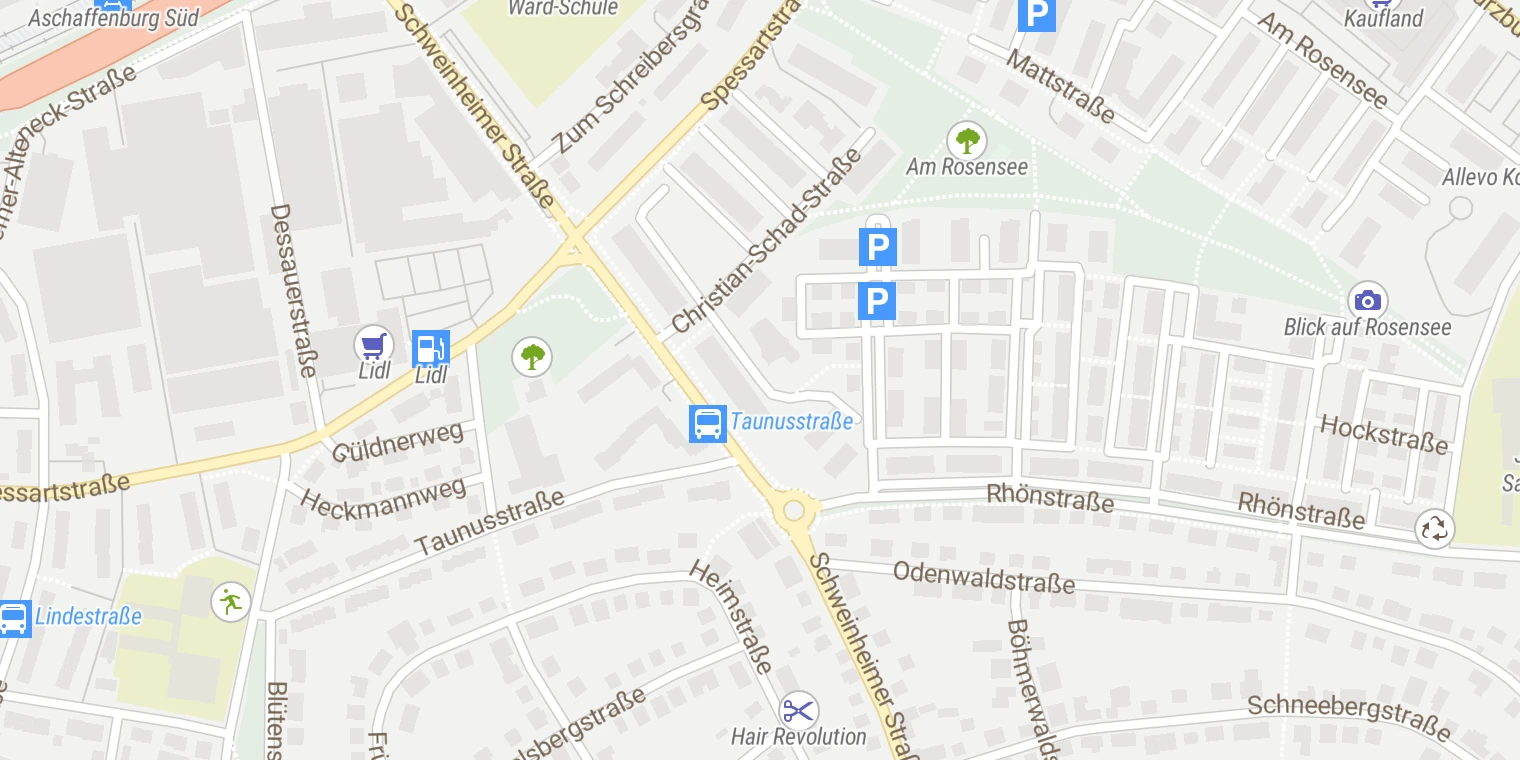 Kartenansicht Sozialzentrum am Rosensee