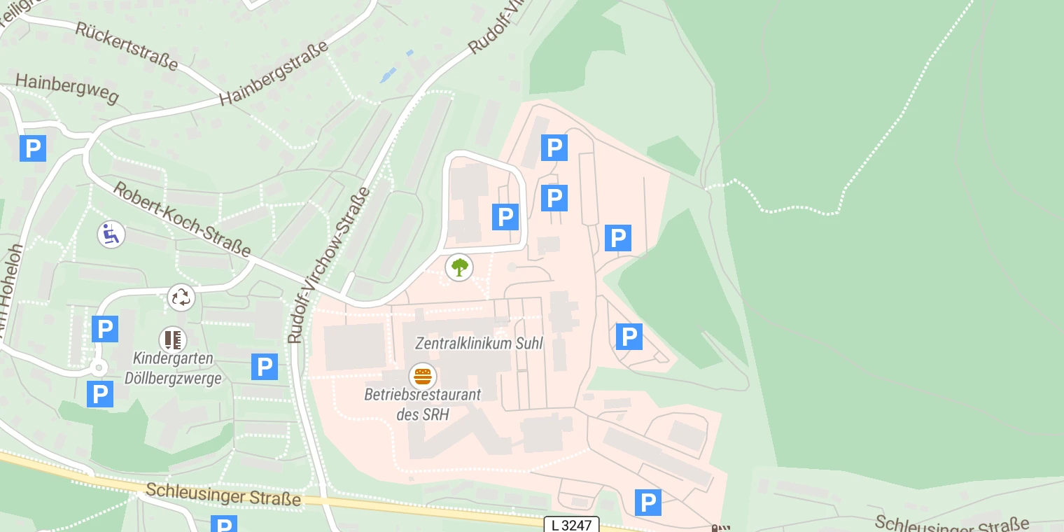 Kartenansicht SRH Zentralklinikum Suhl