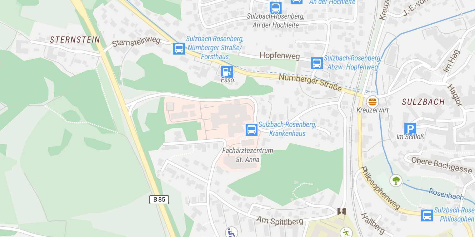 Kartenansicht St. Anna Krankenhaus