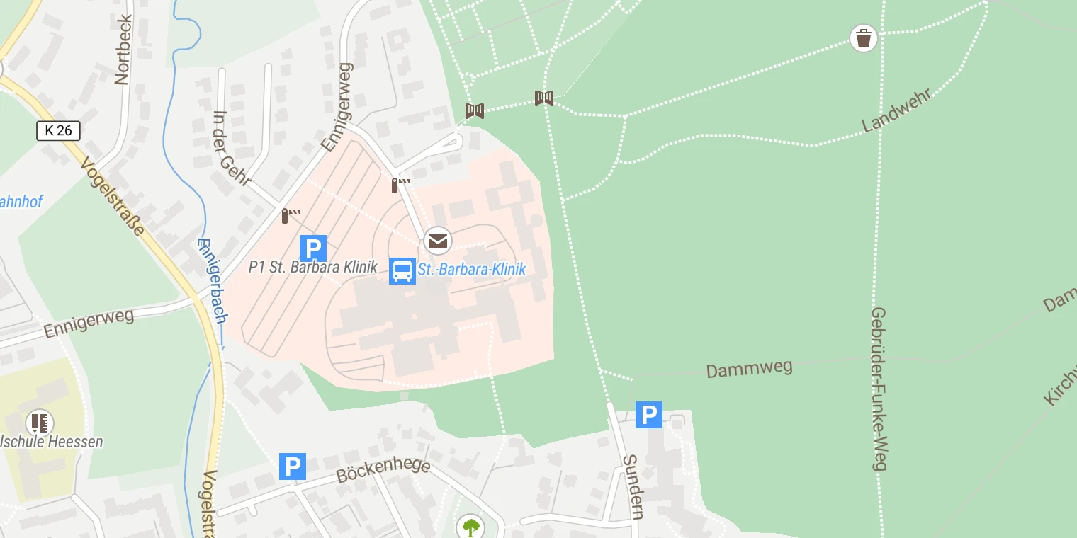 Kartenansicht St. Barbara-Klinik Hamm-Heessen