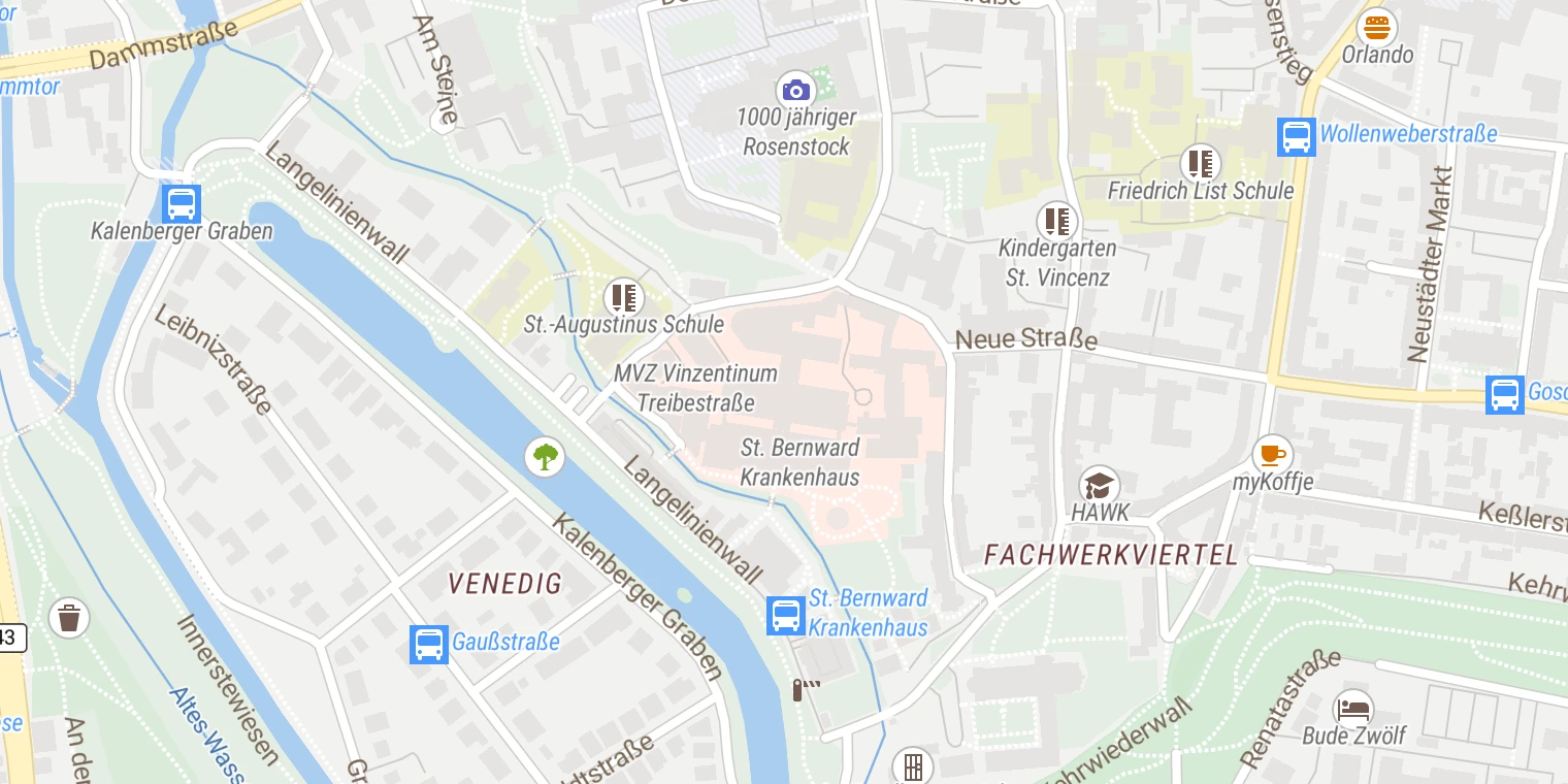 Kartenansicht St. Bernward Krankenhaus