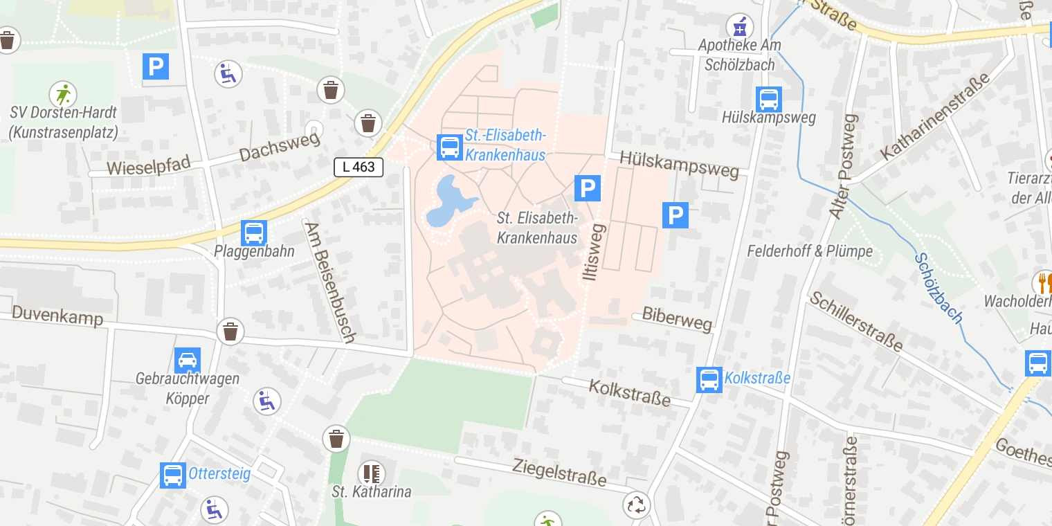 Kartenansicht St. Elisabeth-Krankenhaus Dorsten
