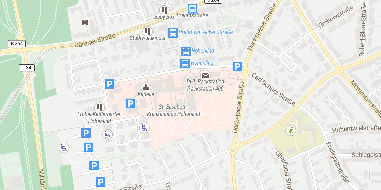 Kartenansicht St. Elisabeth-Krankenhaus