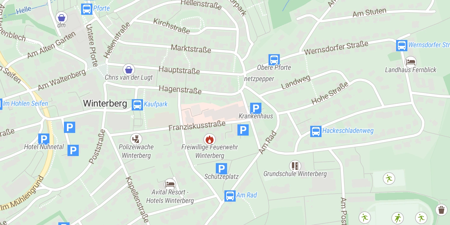 Kartenansicht St. Franziskus-Hospital
