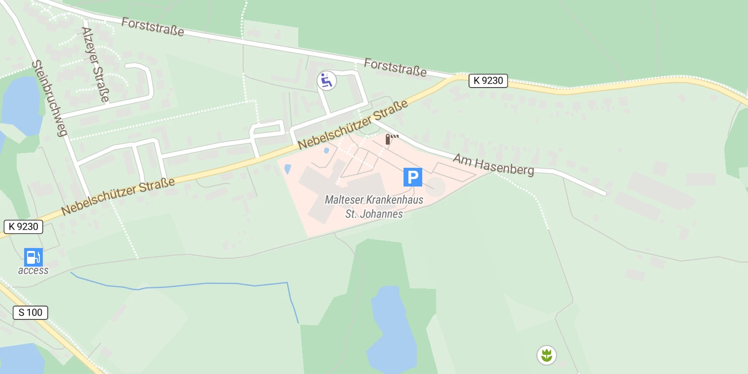 Kartenansicht St. Johannes Krankenhaus