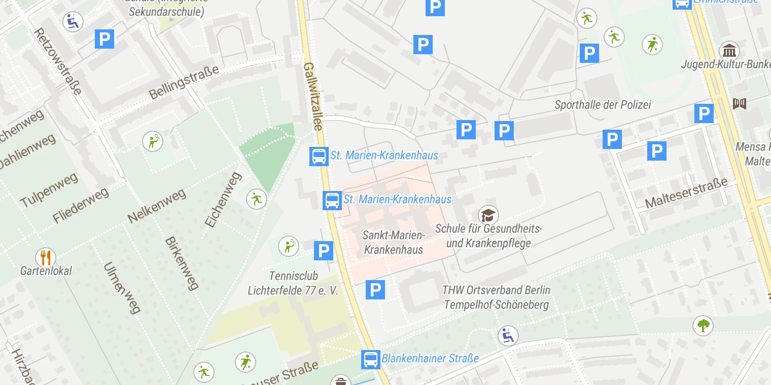 Kartenansicht St. Marien-Krankenhaus Berlin