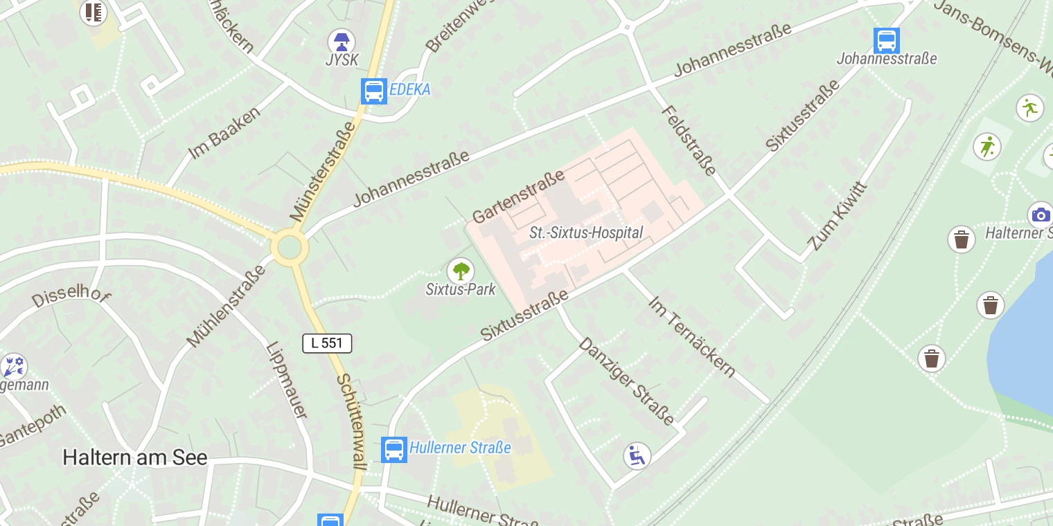 Kartenansicht St. Sixtus Hospital Haltern