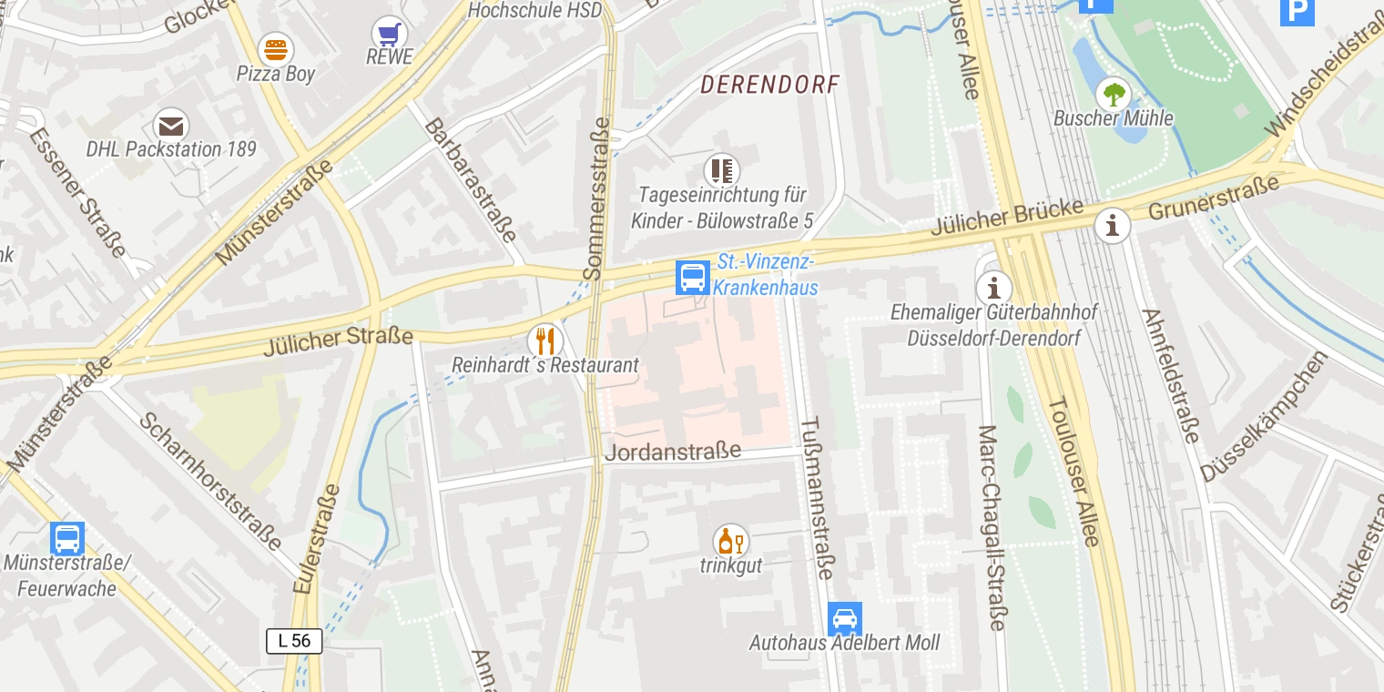 Kartenansicht St. Vinzenz-Krankenhaus