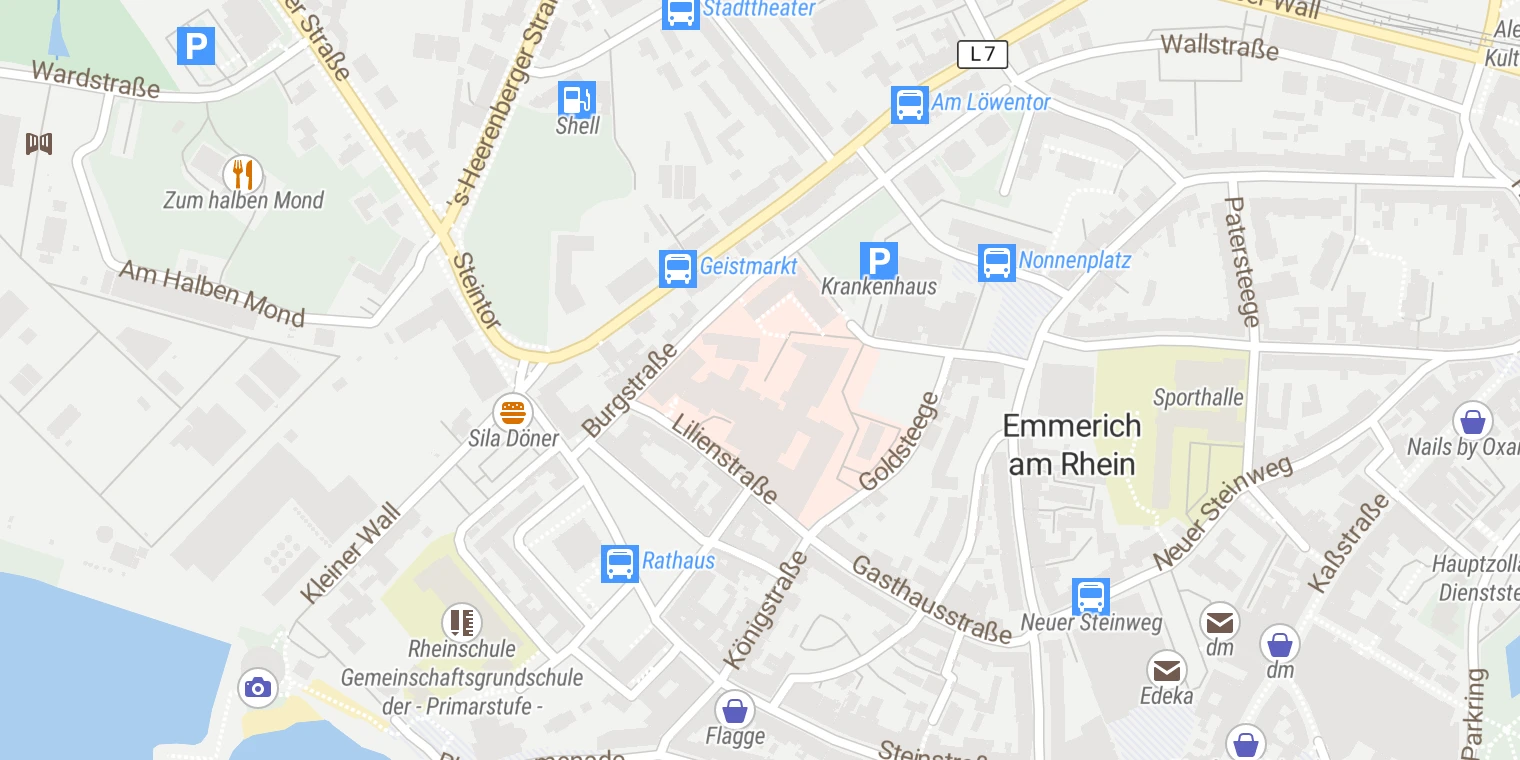 Kartenansicht St. Willibrord-Spital Emmerich-Rees