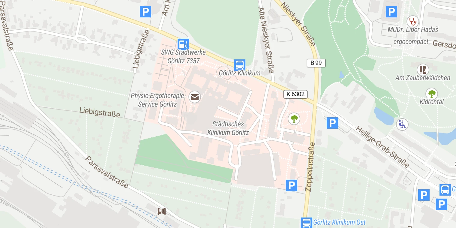 Kartenansicht Städtisches Klinikum Görlitz