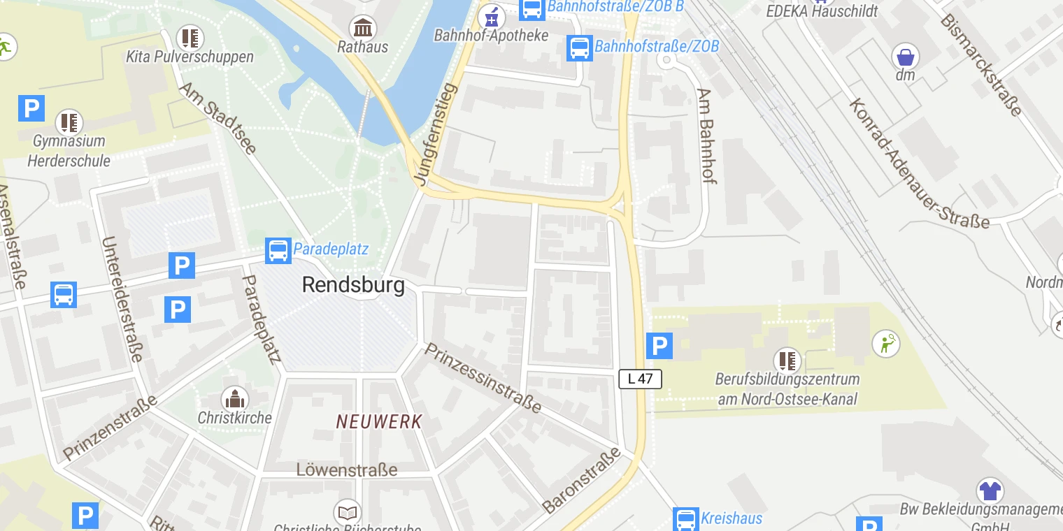 Kartenansicht Tagesklinik Baumhaus Rendsburg