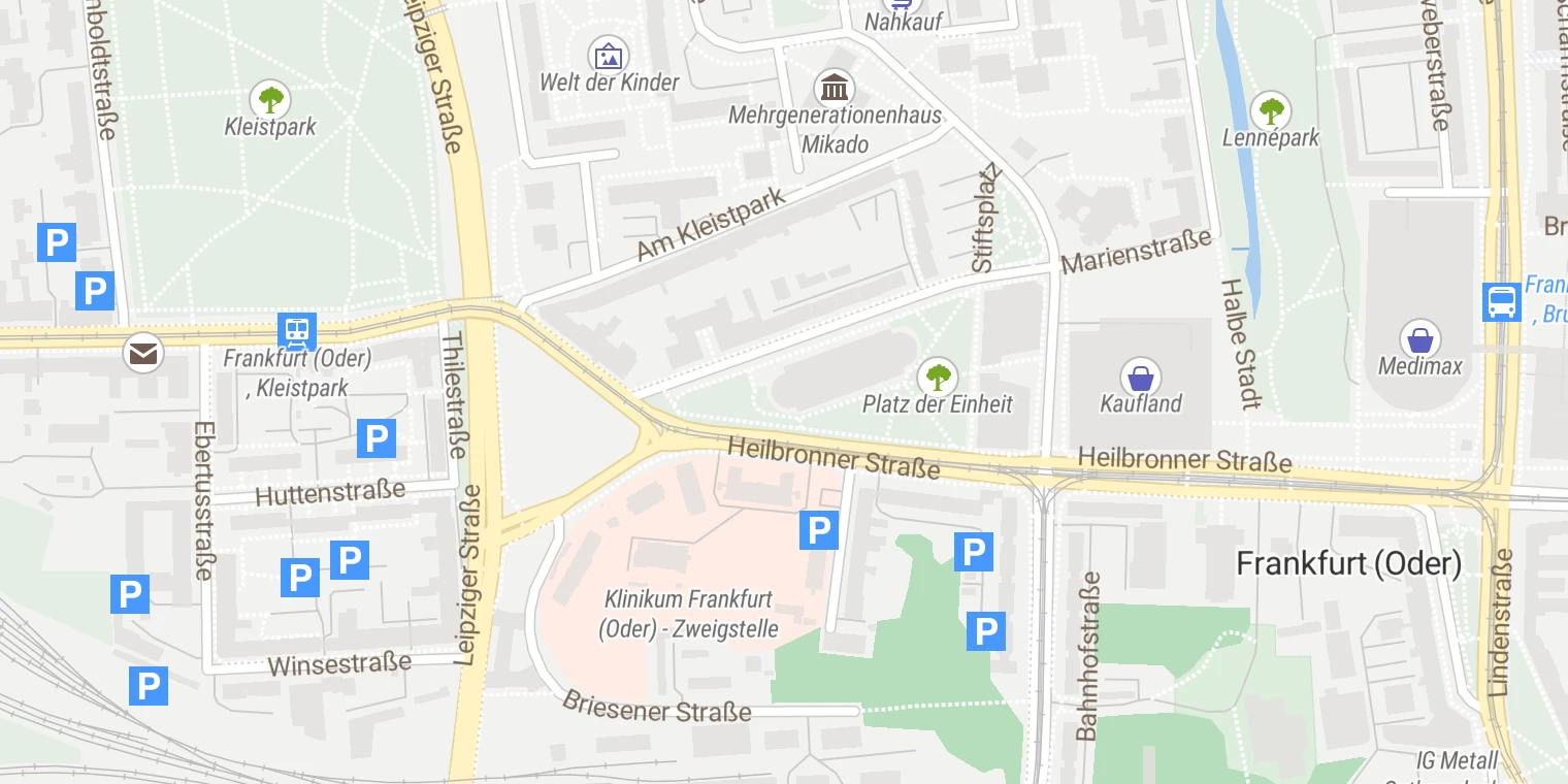Kartenansicht Tagesklinik Frankfurt (Oder)