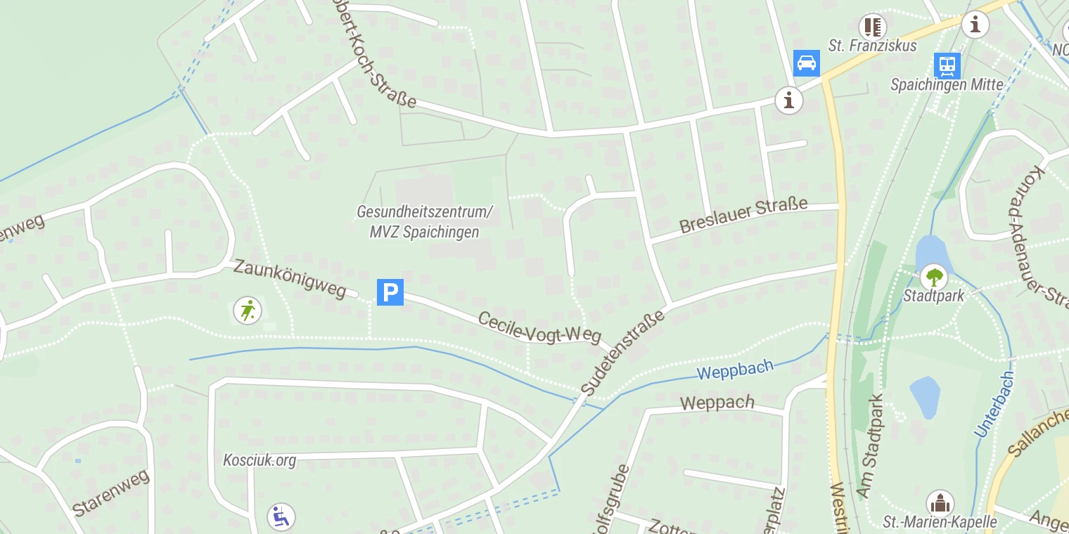 Kartenansicht Tagesklinik für Psychiatrie und Psychotherapie Landkreis Tuttlingen