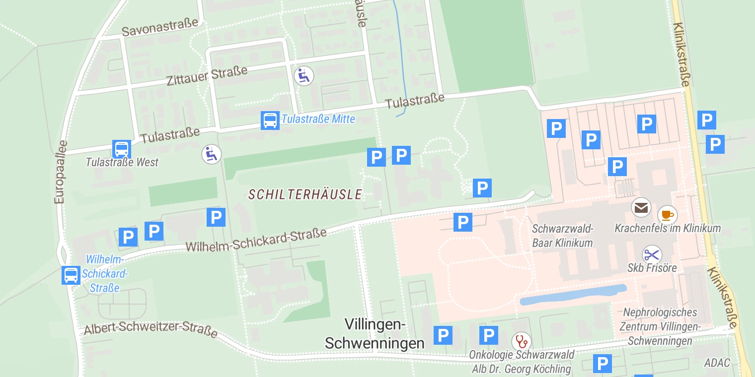 Kartenansicht Tagesklinik für Psychiatrie und Psychotherapie Schwarzwald-Baar-Kreis