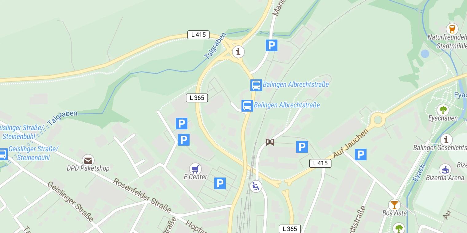 Kartenansicht Tagesklinik für Psychiatrie und Psychotherapie Zollernalbkreis