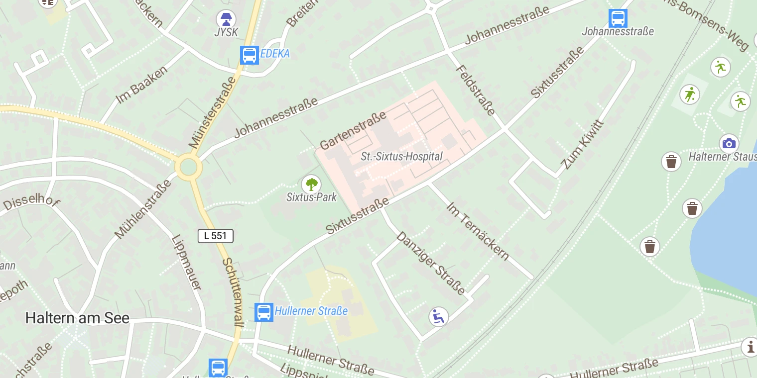 Kartenansicht Tagesklinik Haltern