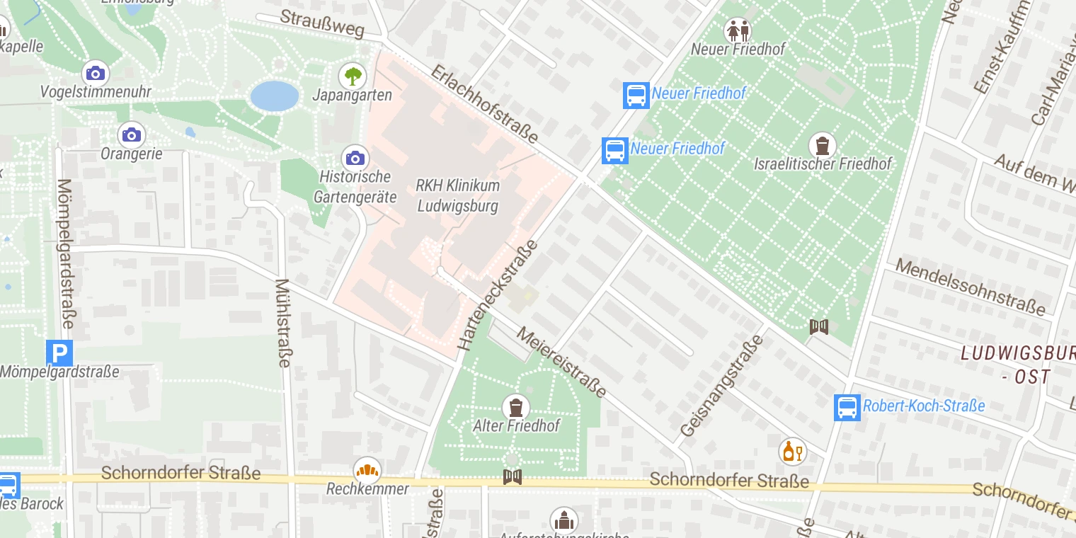 Kartenansicht Tagesklinik Ludwigsburg