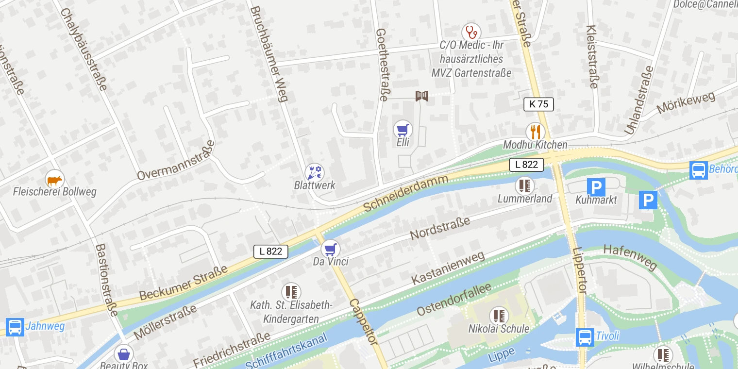 Kartenansicht Tagesklinik Psychiatrie Lippstadt