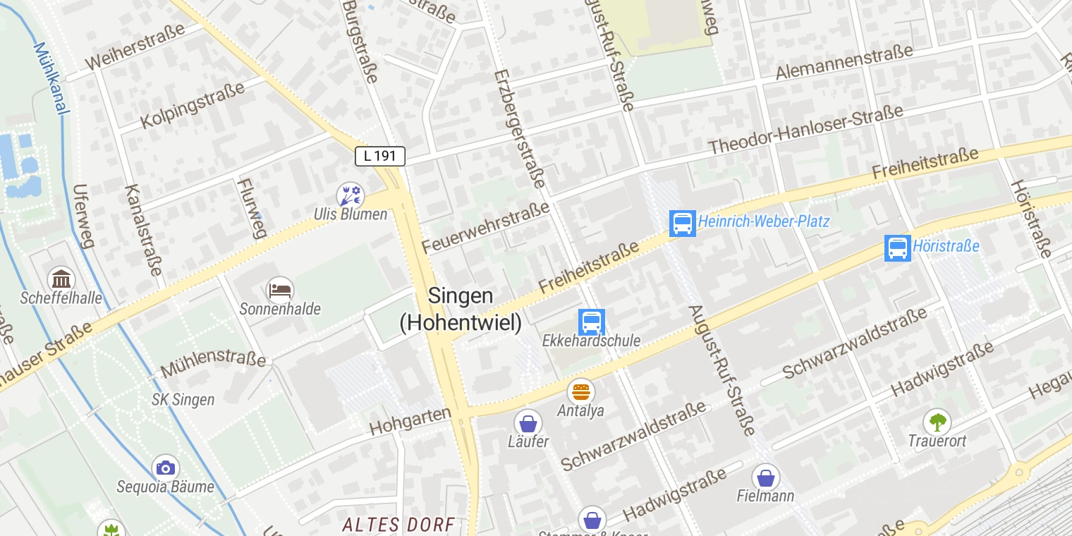 Kartenansicht Tagesklinik Singen