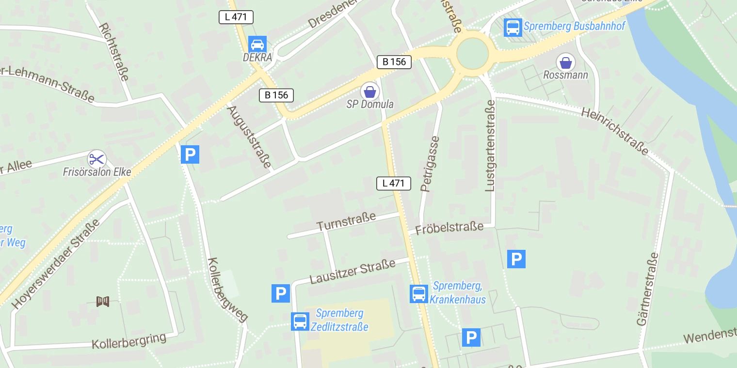 Kartenansicht Tagesklinik Spremberg