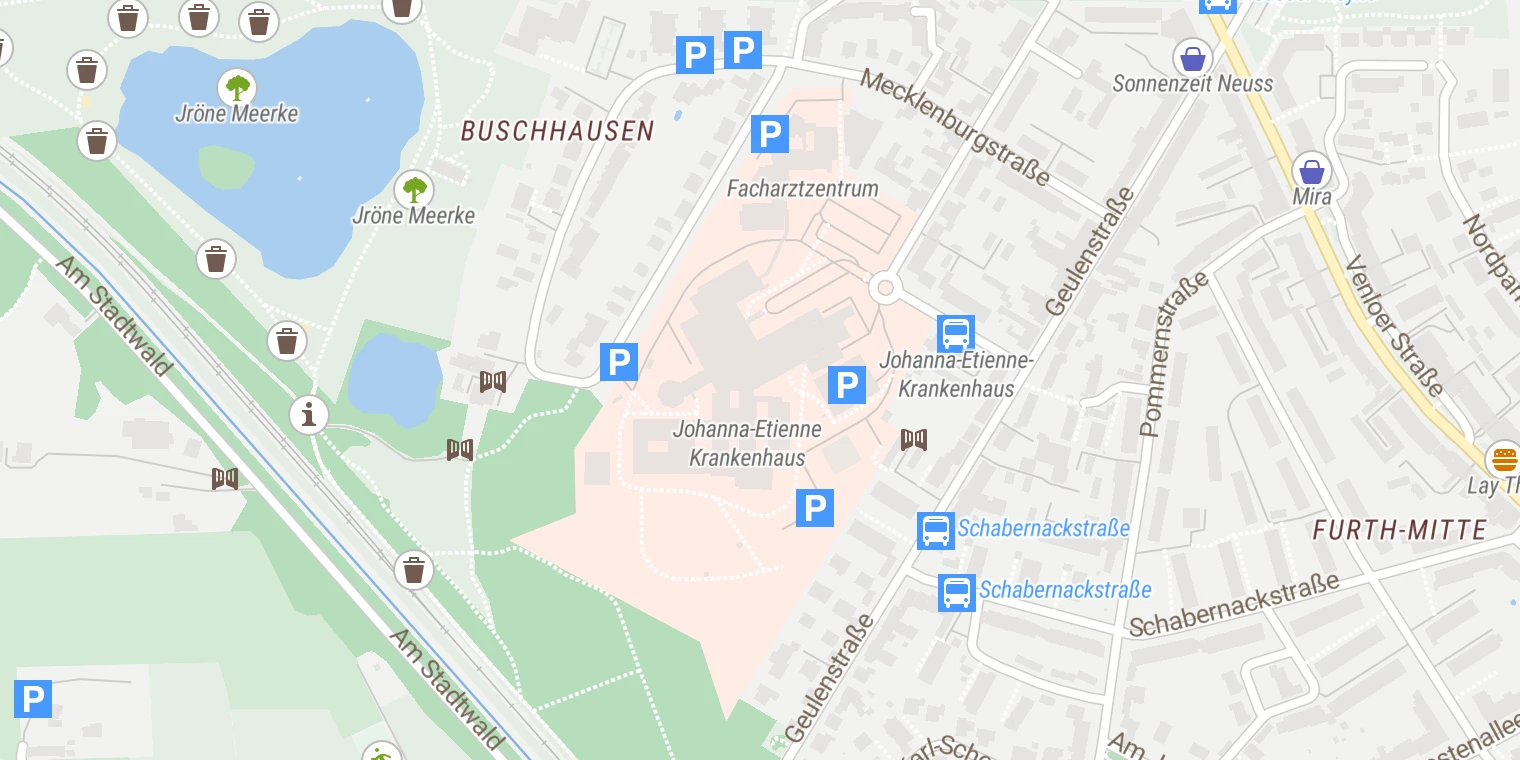 Kartenansicht Tagesklinik St. Anna