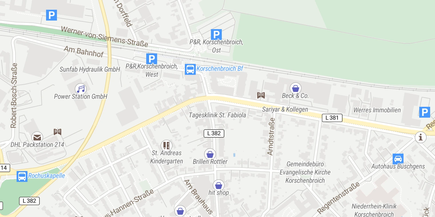 Kartenansicht Tagesklinik St. Fabiola