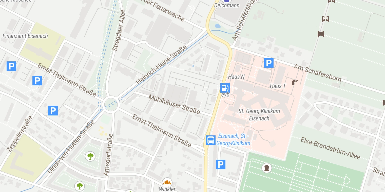 Kartenansicht Tagesklinik und Ambulanz Eisenach