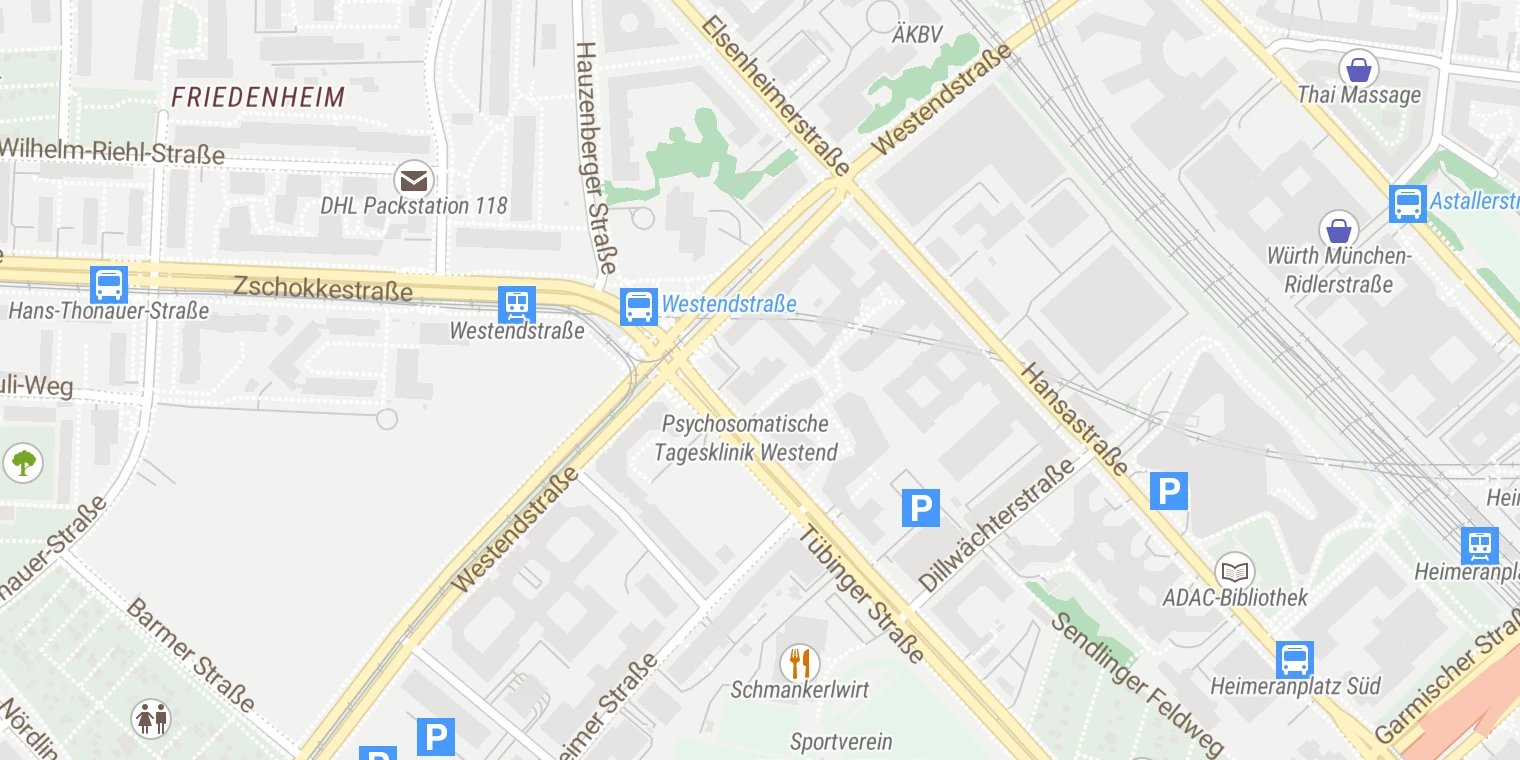 Kartenansicht Tagklinik Westend