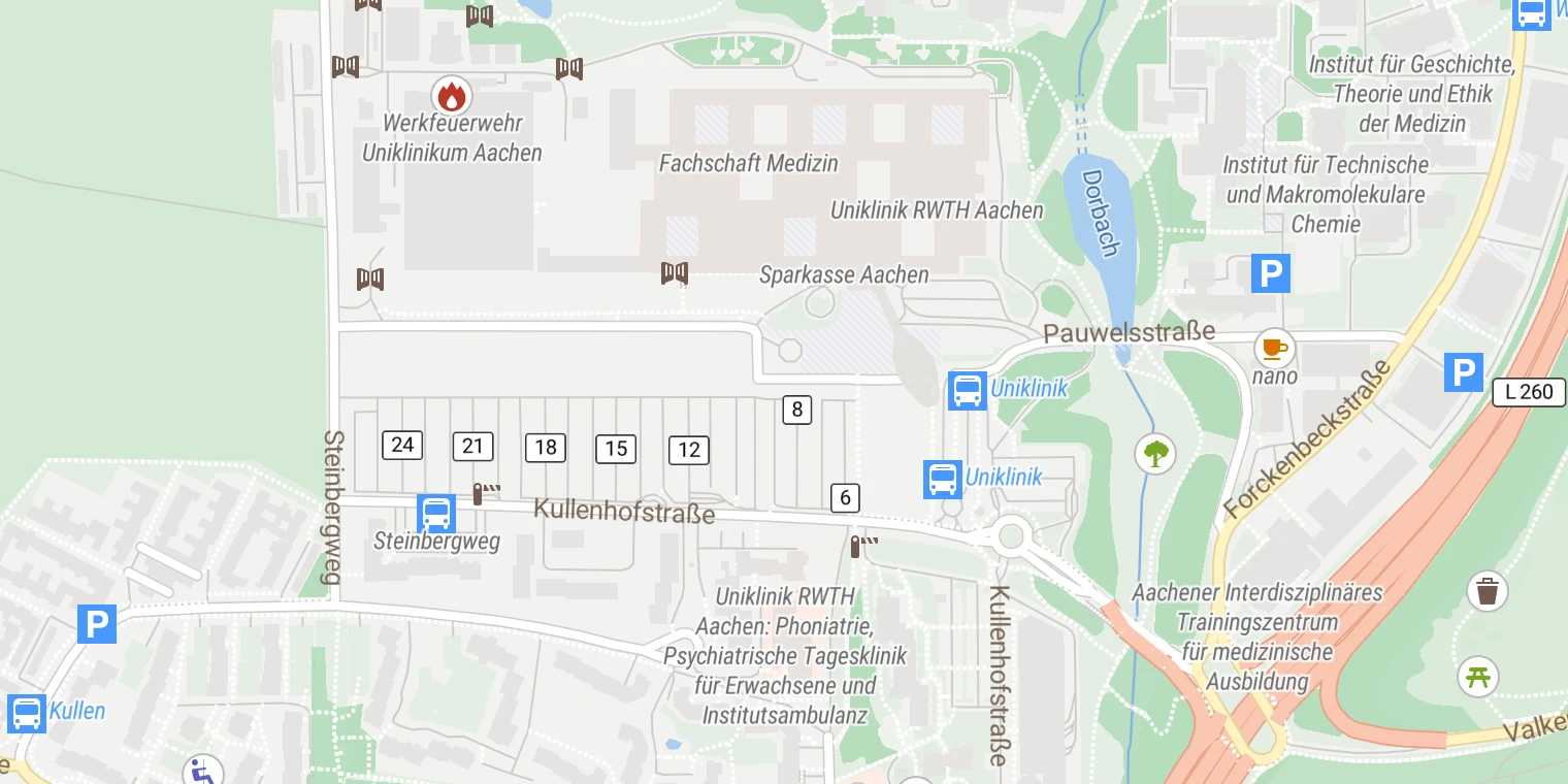 Kartenansicht Uniklinik RWTH Aachen