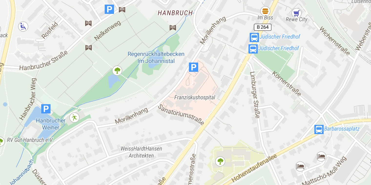 Kartenansicht Uniklinik RWTH Aachen - Franziskus