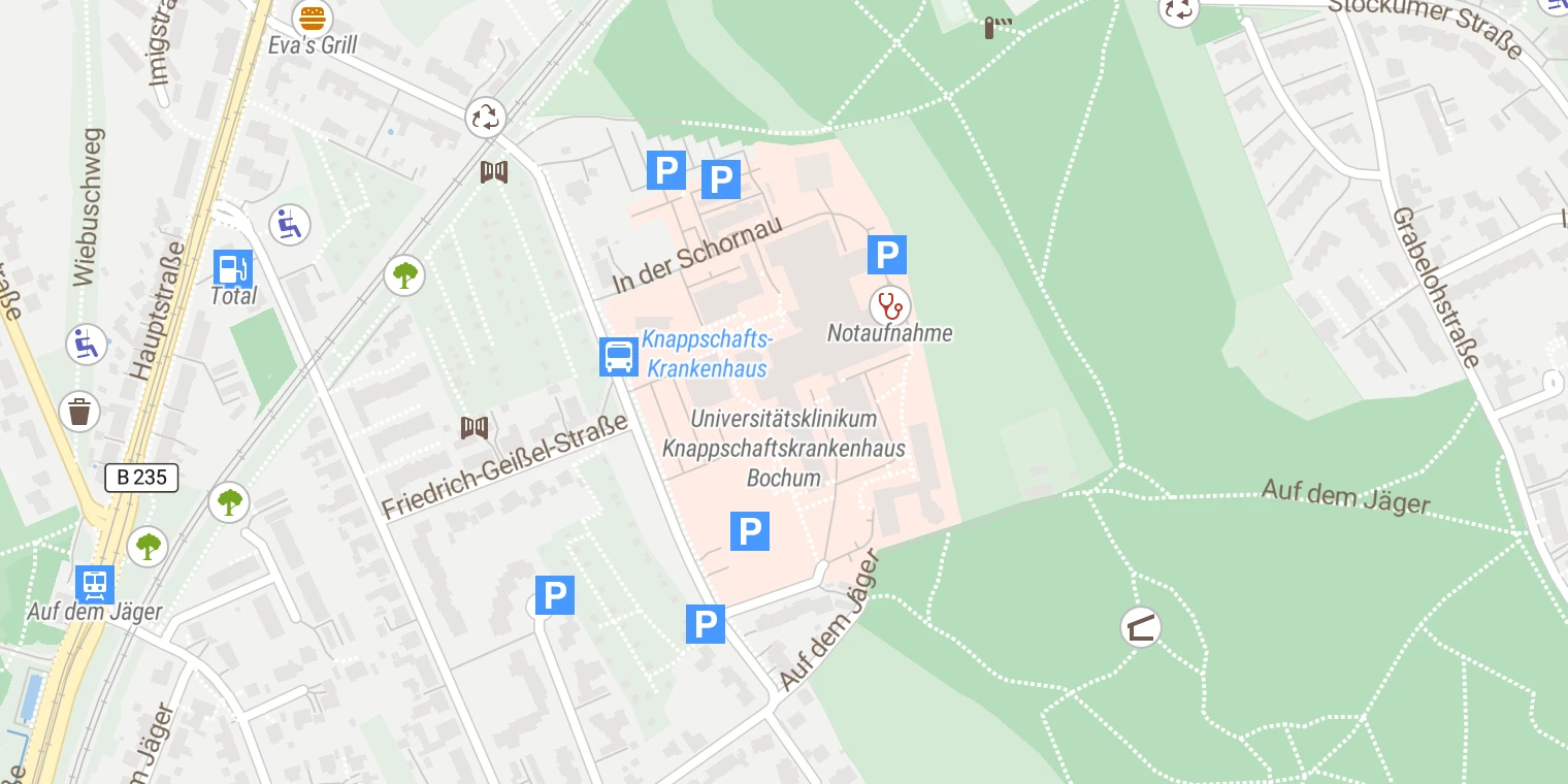 Kartenansicht Universitätsklinikum Bochum