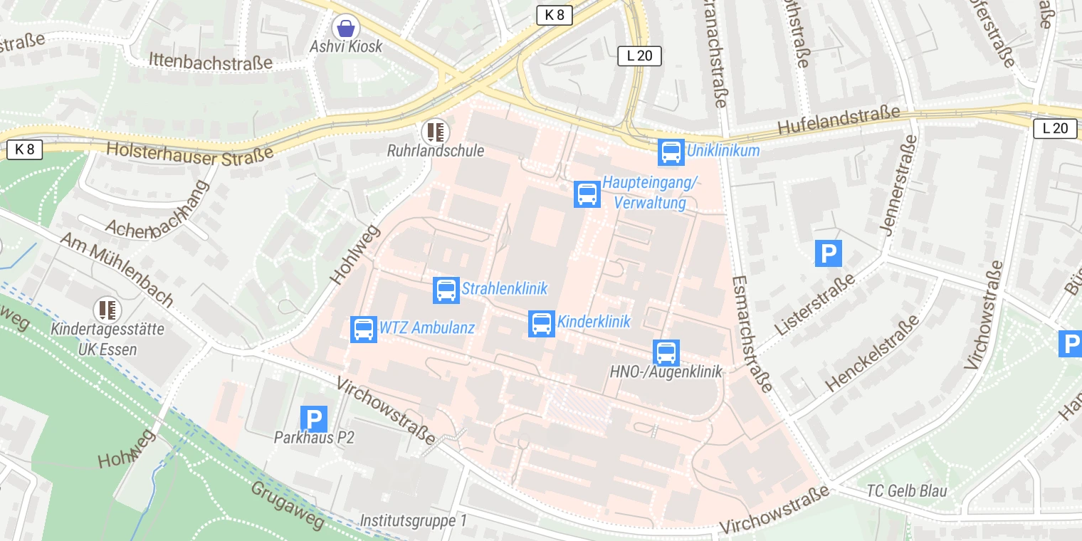 Kartenansicht Universitätsklinikum Essen