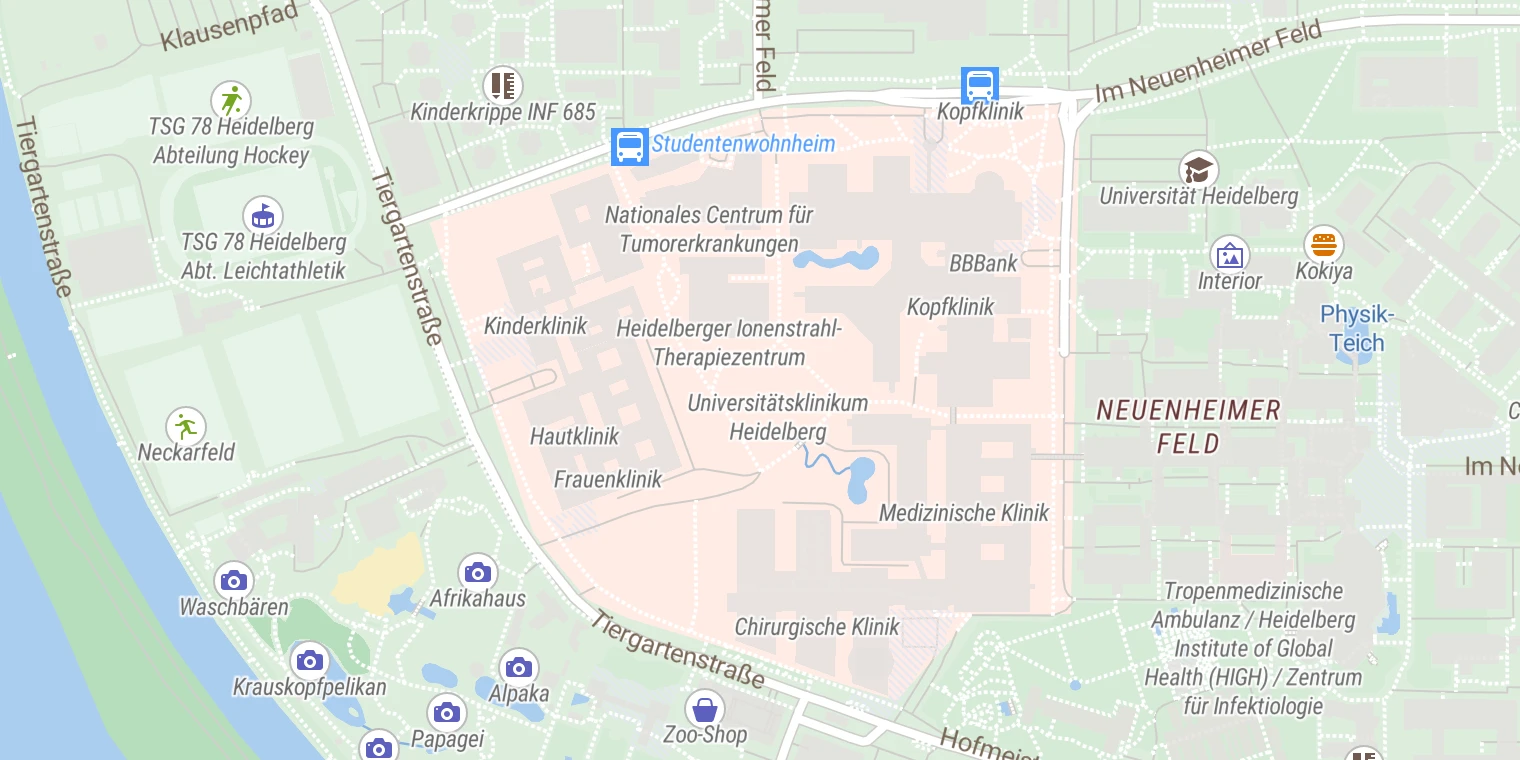 Kartenansicht Universitätsklinikum Heidelberg